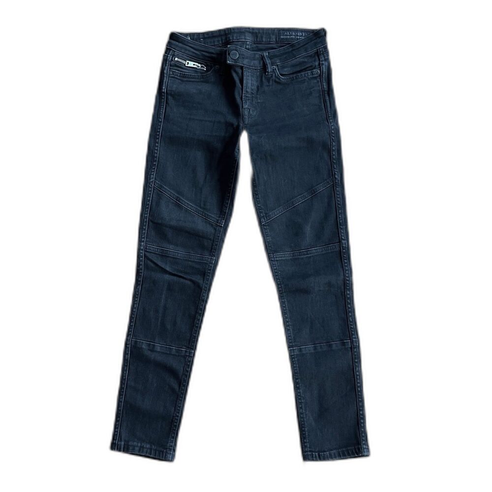 ALLSAINTS Black Biker Skinny Cropped Denim Jeans Women's Size 26